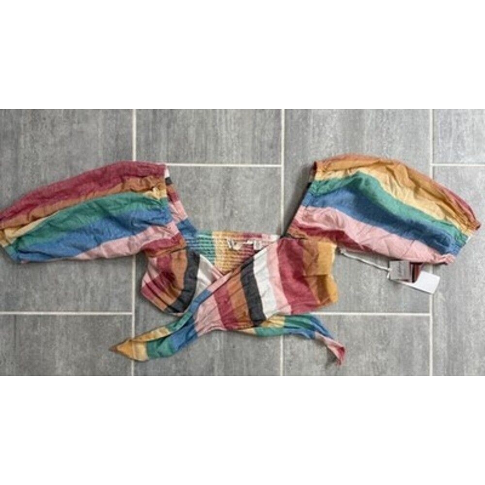 Billabong x Sincerely Jules Amaze The Day Rainbow Stripe Cropped Top